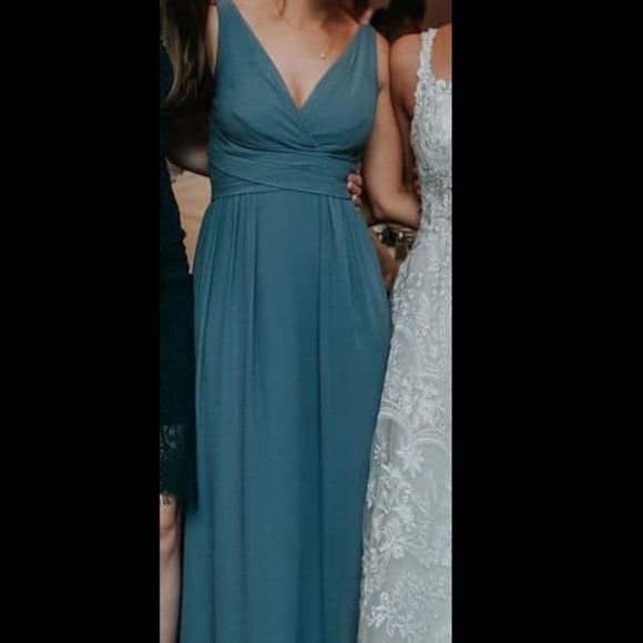 Slate Chiffon Sleeveless A-line Dress - Picture 2 of 5